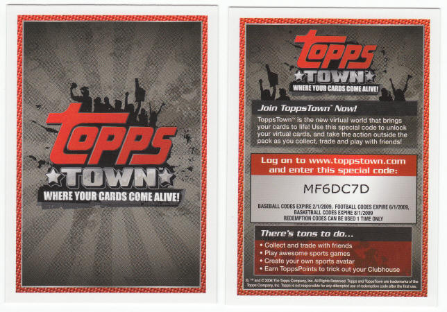 Toppstown Promo Cards front and back