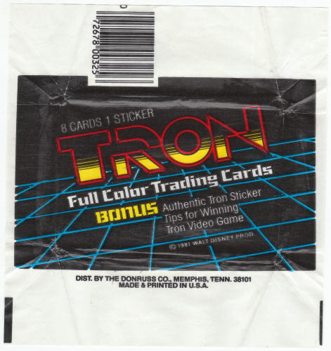 1981 Donruss Tron Wax Pack Wrapper