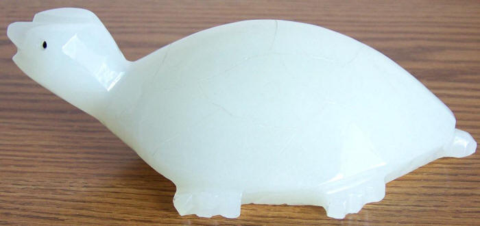 1969-1970 Large White Carved Onyx Turtle