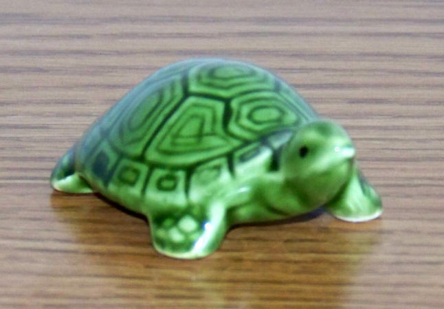 Early 1970s Green Ceramic Turtle
