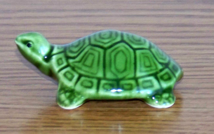 Early 1970s Green Ceramic Turtle