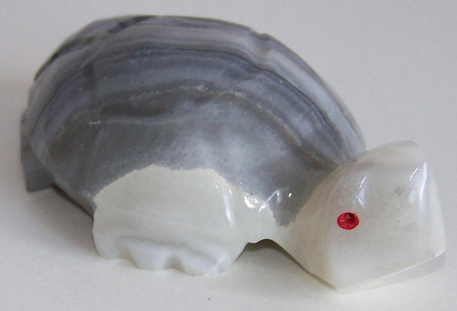 Mid 1970s Gray Carved Onyx Turtle