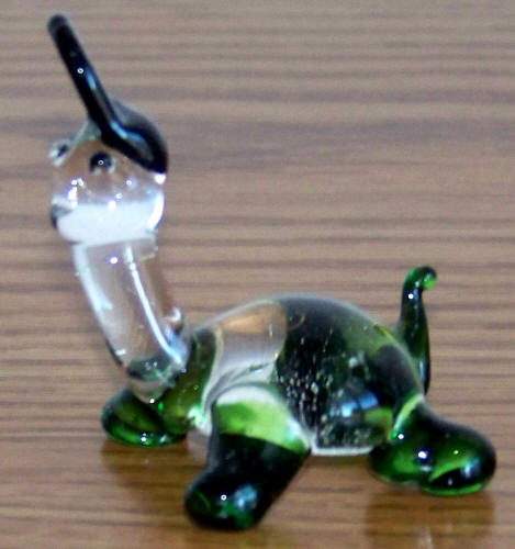 Mid 1970s Hand Blown Glass Turtle with Cap