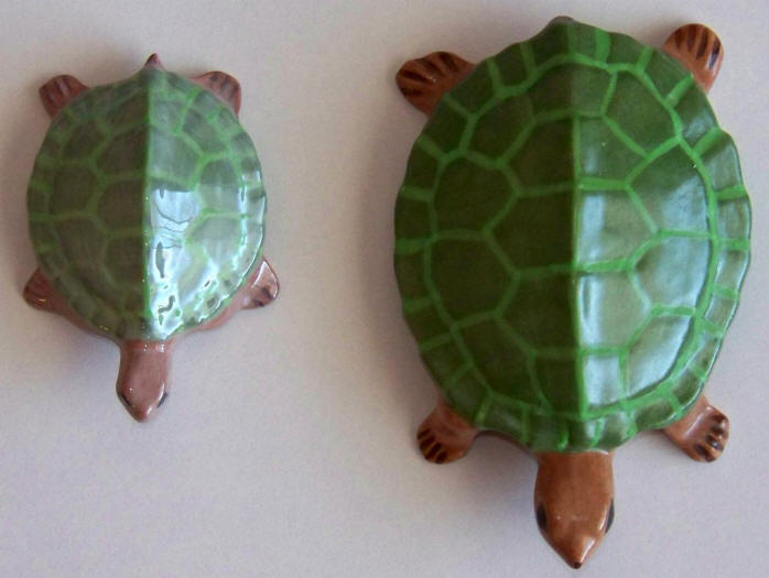 Late 1970s Pair of Ceramic Turtles