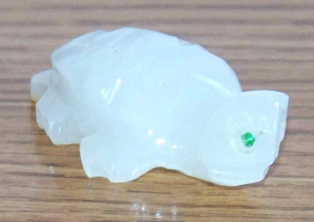 Mid 1970s White Carved Onyx Turtle