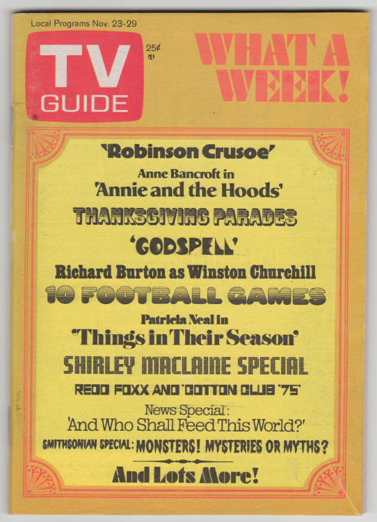 TV Guide #1130 November 1974 front cover