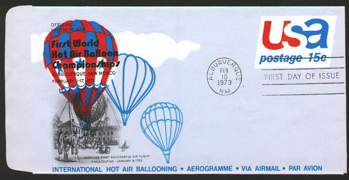 Scott #UC46 Hot Air Ballooning Aerogramme First Day Cover