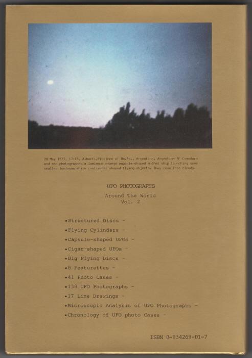 UFO Photographs Around The World Volume 2 back cover