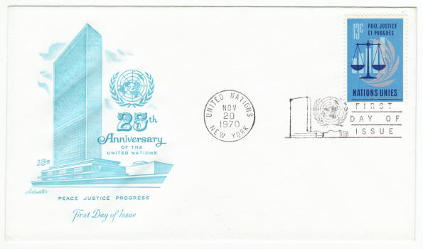 UNNY #214 United Nations 25th Anniversary First Day Cover