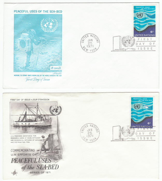 UNNY #215 Peaceful Uses Of the Sea Bed First Day Covers