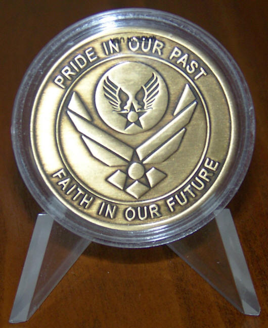 United States Air Force Memorial 2004 Challenge Coin in Stand reverse