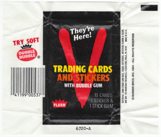 1984 Fleer V Trading Cards Wax Pack Wrapper