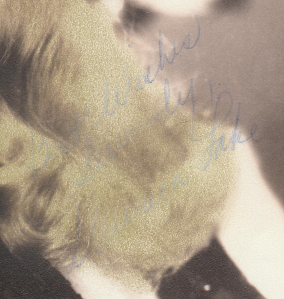 Veronica Lake Autograph Close-up