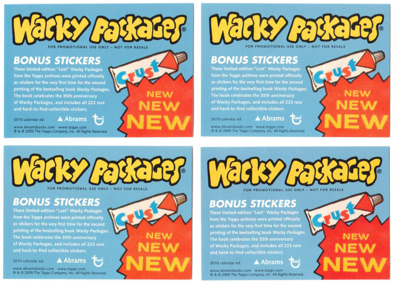Wacky Packages Promo Sticker Backs