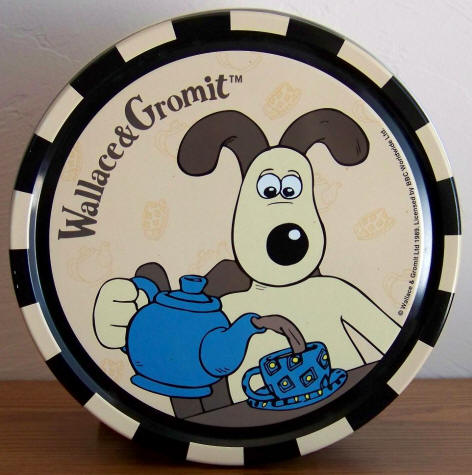 Wallace and Gromit Empty Cookie Tin top view