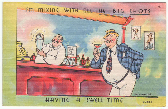 1930s 40s Vintage Walt Munson Cartoon Post Card