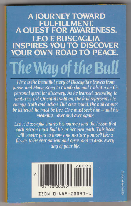 The Way Of The Bull Leo Buscaglia back cover