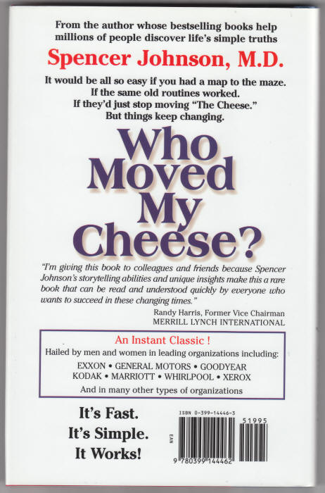 Who Moved My Cheese back cover