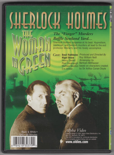 The Woman In Green DVD