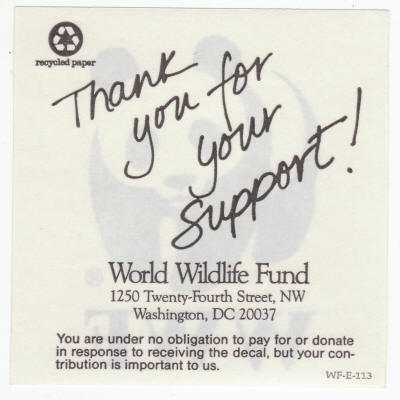 World Wildlife Fund Panda Decal