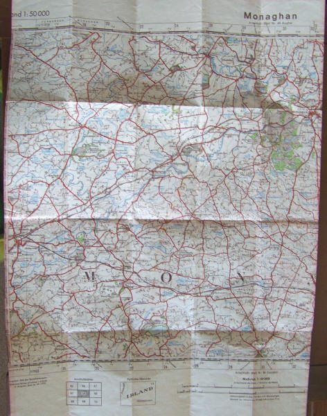 World War II American Red Cross Monaghan Map