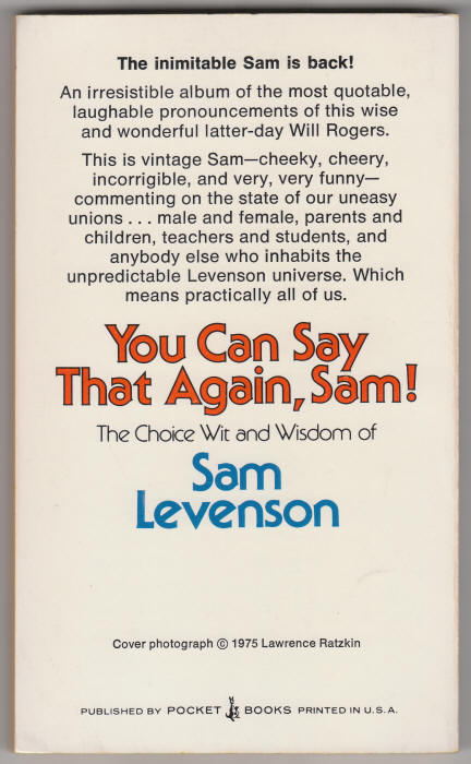 You Can Say That Again Sam back cover